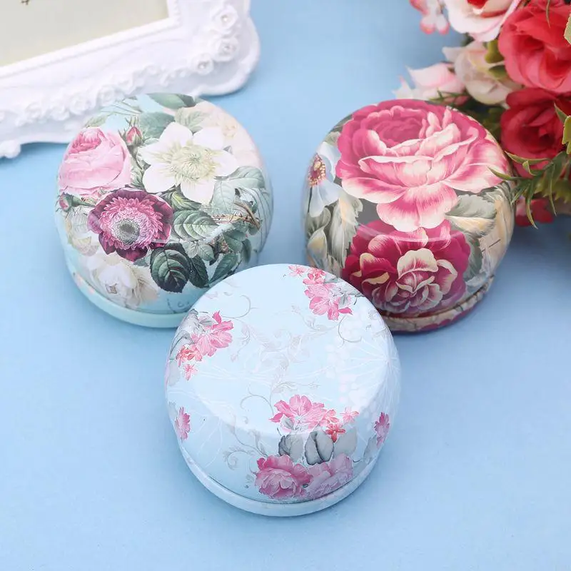 103A Retro Round Tin Box Tea Candy Jewelry Coin Cans Cans Storage Makeup Conting for CAS