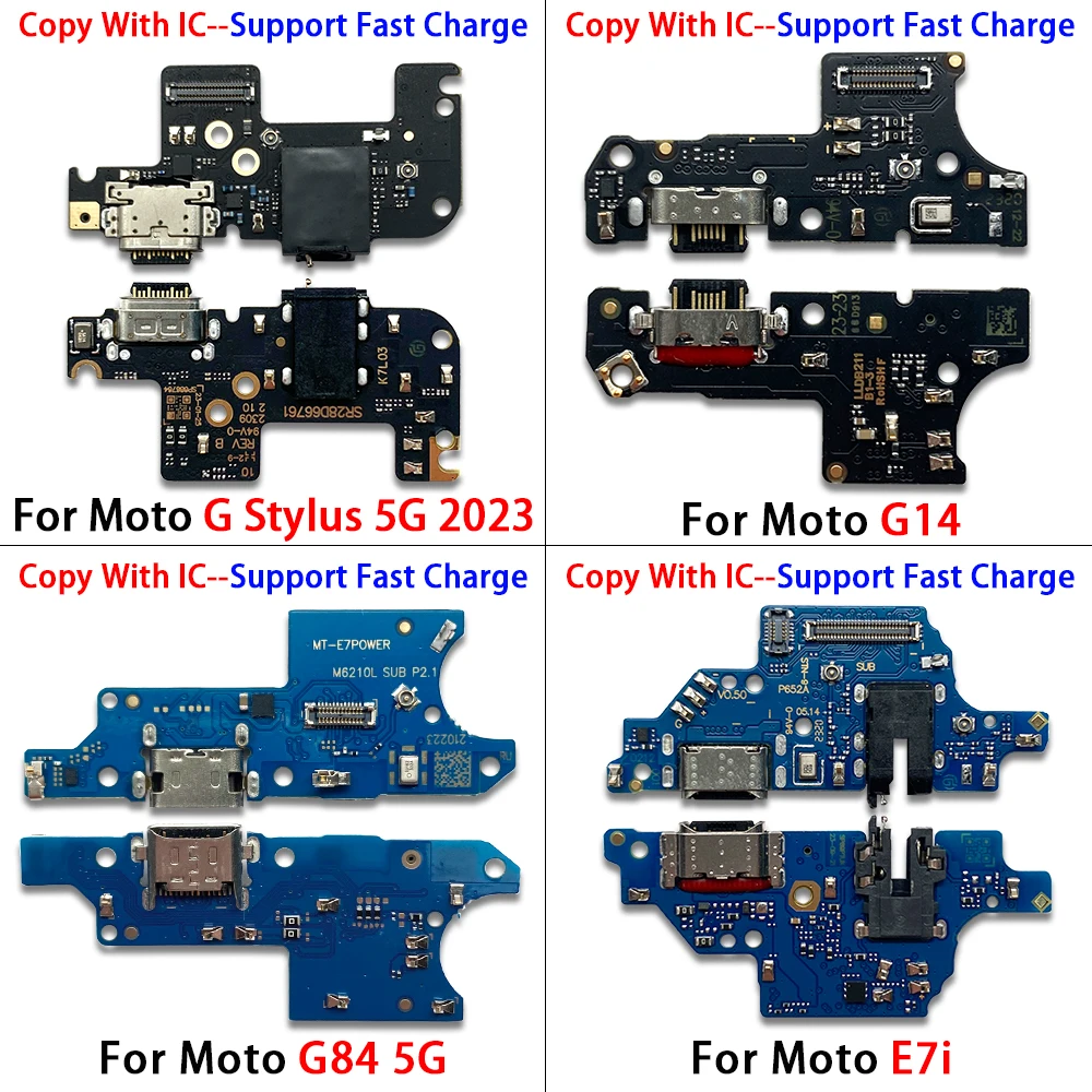 NEW USB Charging Port Dock Charger Plug Connector Board Flex For Moto G04 G24 G34 G14 G84 5G G54 G64 G200 E6i E7i Power G6 Play