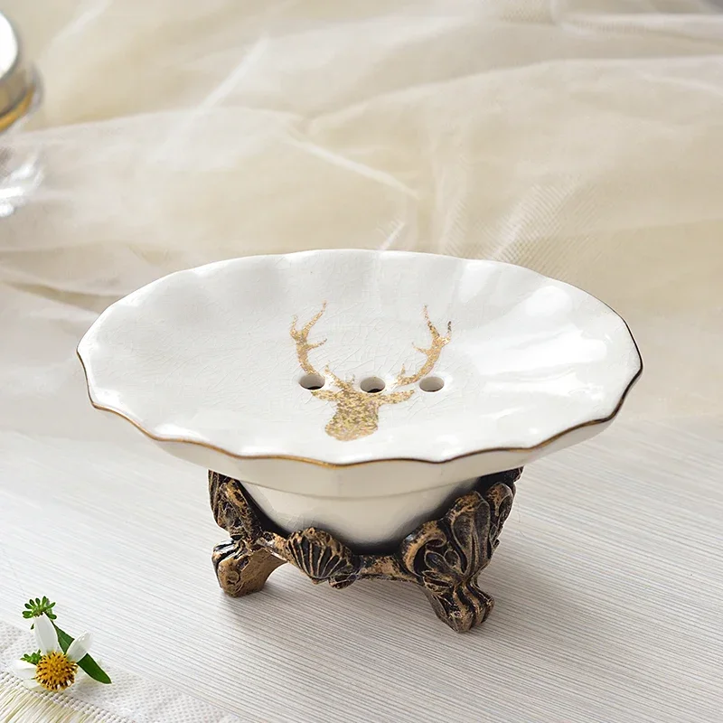 European Soap Dish Ice Crack Ceramic Soap Bathroom Box Accessories Tray Special Offer