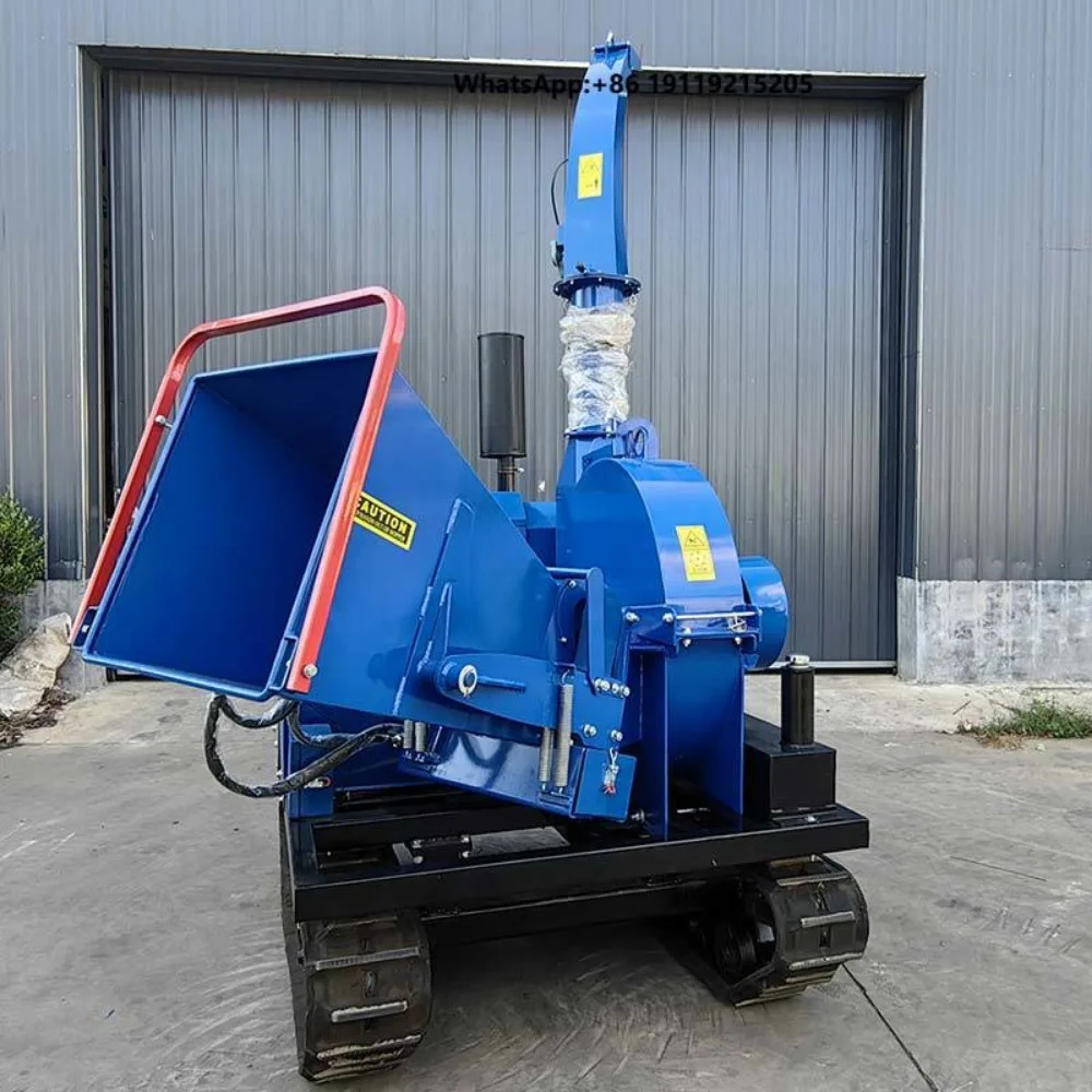 80hp Wood Chipper on Track Crawler Tree Brush Chipper Garden Tree Shredder