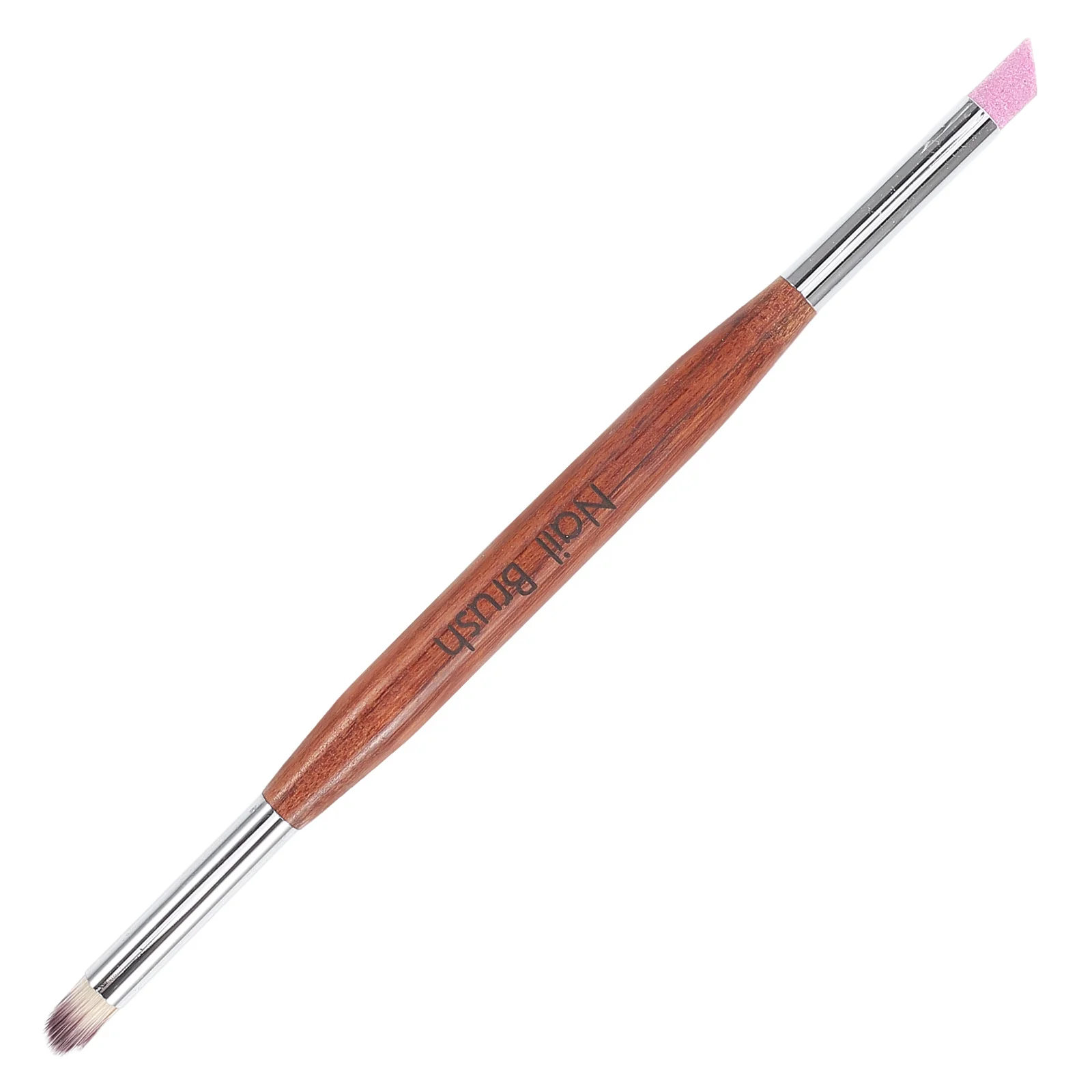 المزدوج نهاية عازلة فرشاة مقبض الخشب لإزالة الجلد الميت تلميع مانيكير أداة مسمار الفن هلام الاكريليك تنظيف صالون استخدام ملف الأظافر