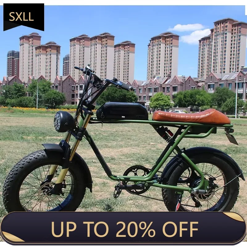 

SXLL 20 inch electric bike 750W 48v US European Union warehouse Fatbike with suspension fork disc brakes and regular pedals