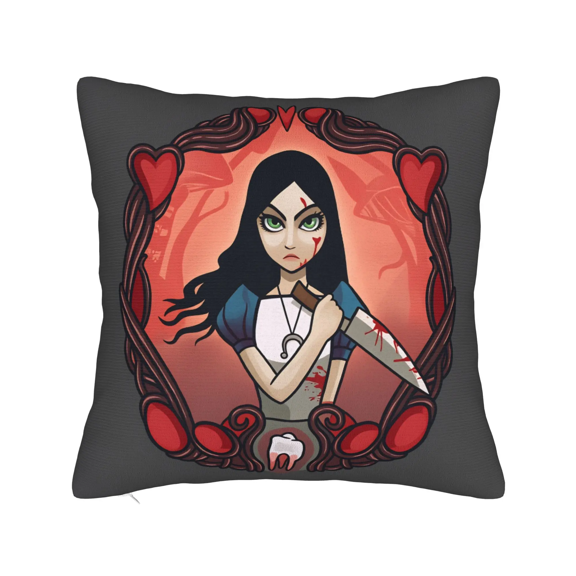 Dark Alice Madness Returns Game Pillow Case  Custom Pillow Cover Novelty Cushion Cover For Office Car Home Decor