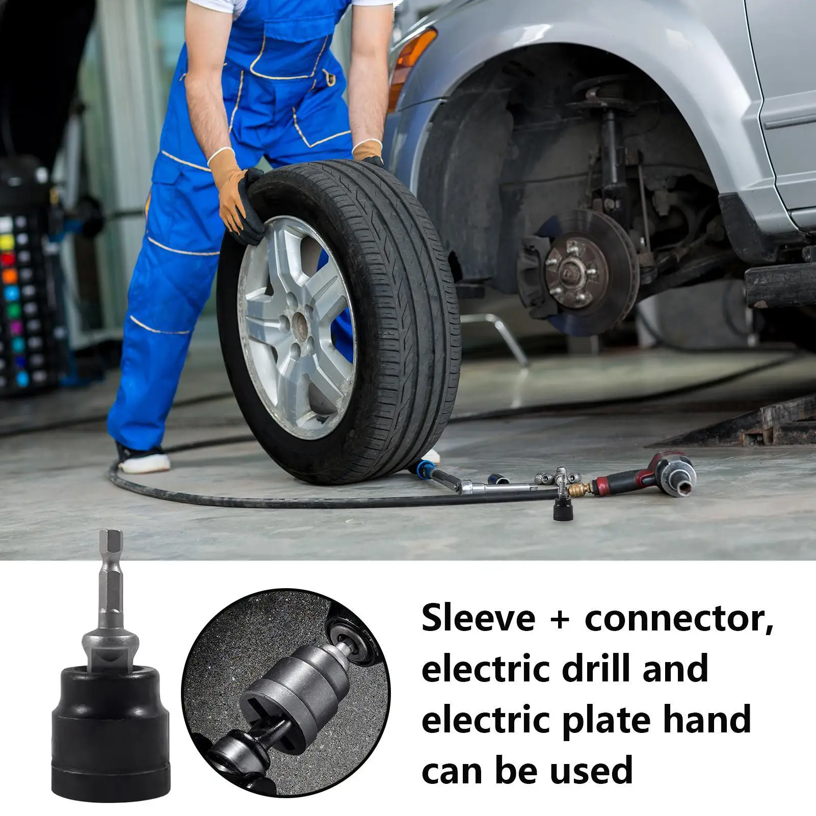 

Steel Car Scissor Jack Socket RV Stabilizer Jack Socket Heavy Duty Drill Attachment Auto Repair Accessories For Workshop Garage
