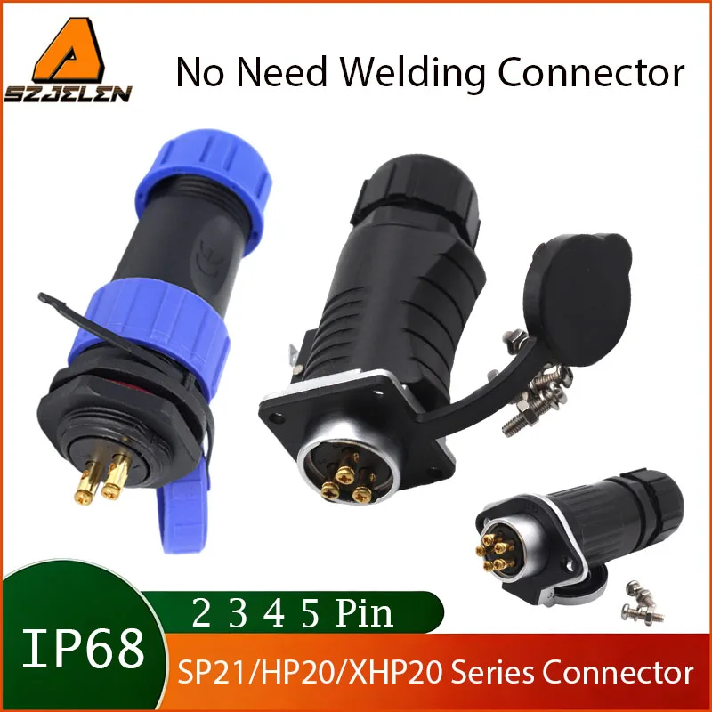 

SP21/HP20/XHP20 No Need Welding Power Cable Connector IP68 Waterproof Wire Connector 2 3 4 5 Pin conectores de cables eléctricos