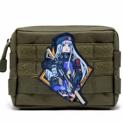 HK416 Tactical Fabric Patch Girl Morale Badge Hook and Loop Military Tactical Patches Backpack Stickers for Clothing