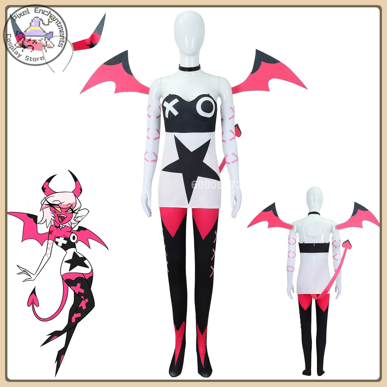 

Role Playing Costume Veronica Fashion Outfit + Wings + Tail Full Set Cosplay Outfit (Male/Female Adult) Halloween Comic Con