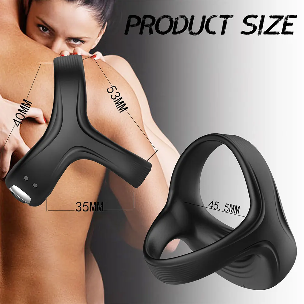 Anillo vibrador para pene, anillo vibratorio ajustable, retardante de eyaculación, agrandamiento, erección, masturbador, juguete sexual para adultos para hombres