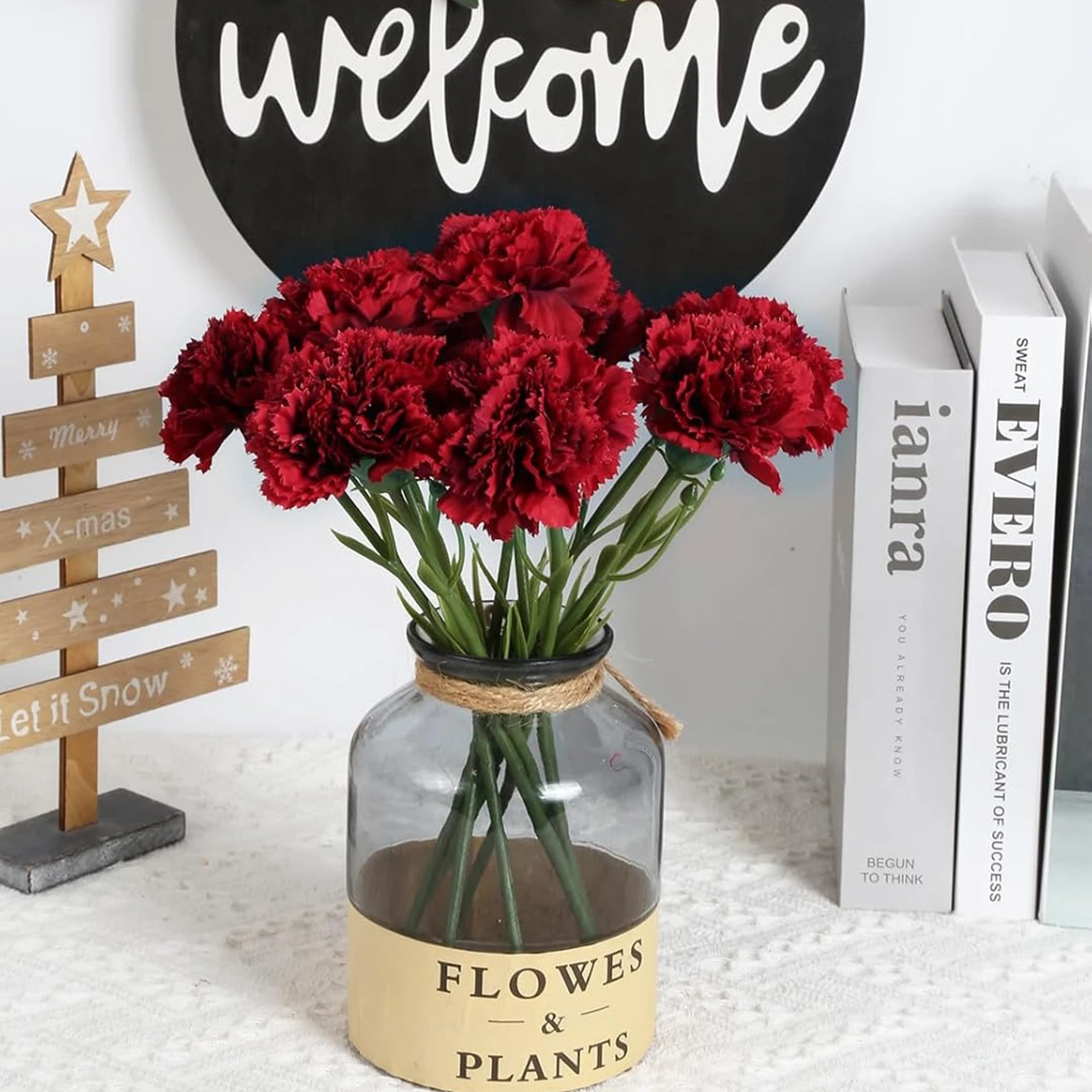 5/10 Stück Künstliche Blumen Seiden-Nelken für Zuhause, Tisch, Hochzeit, Brautstrauß, Festdekoration, Garten, DIY-Geschenk – Detail 8