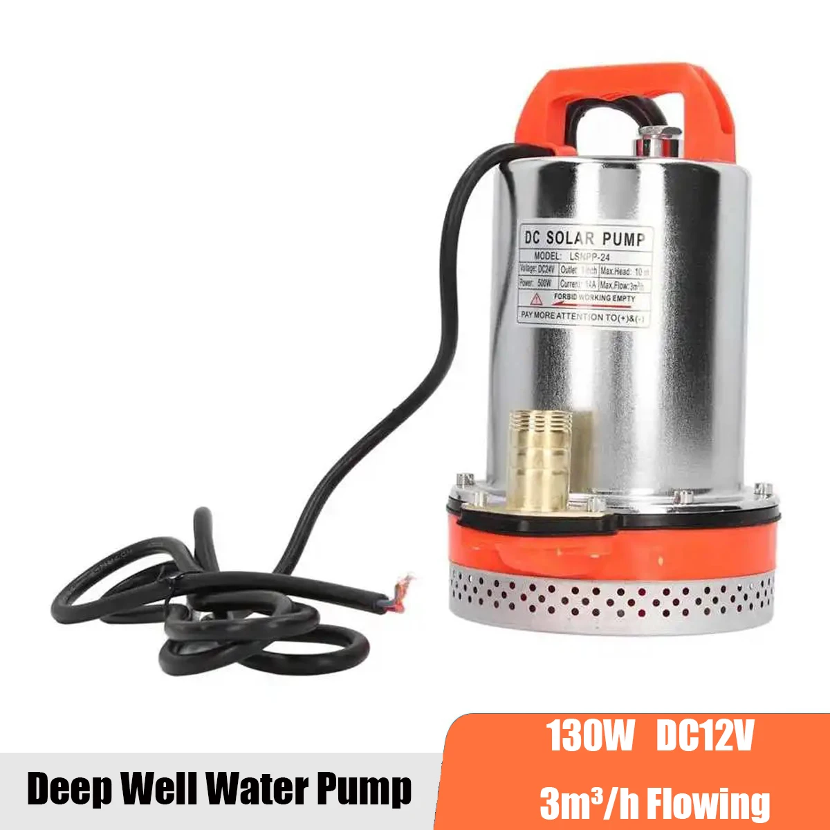 

180W 220W DC 12V 24V Submersible Water Pump 8m head 3m³/h Flowing Car Wash Pressure Water Pump Deep Well Pump For Home Battery