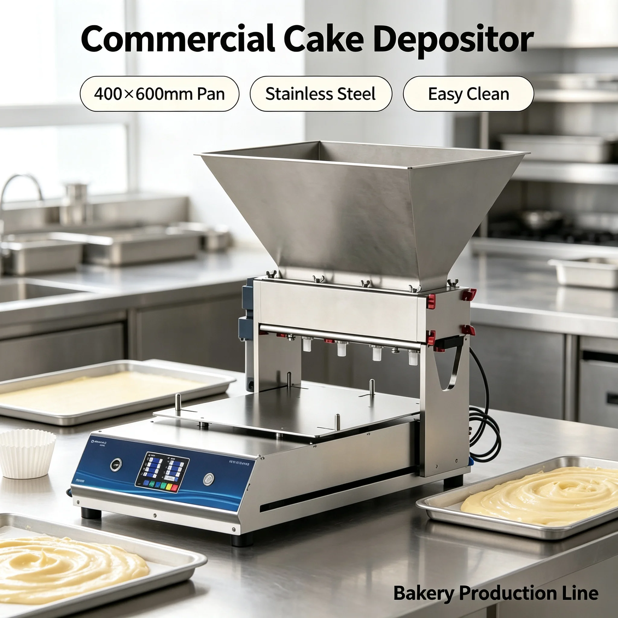 Bakery Cake Batter Depositor Wide Voltage Desktop Filling Equipment For Central Kitchen Use Custom