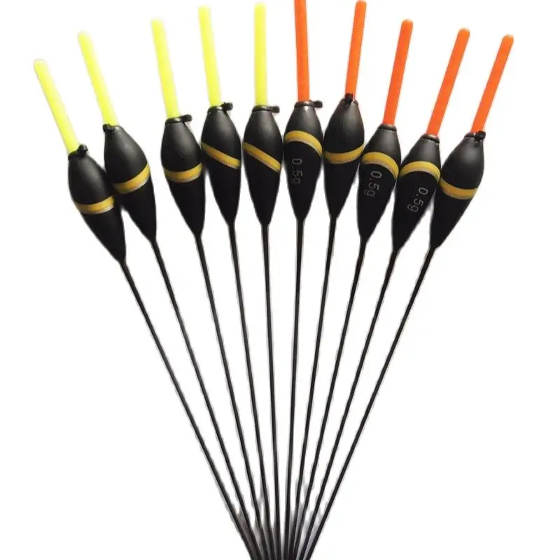 Newdonghui 10pcs/Lot  Fishing Floats Bobbers Fluctuator 0.5g/1.0g/2.0gBuoys Balsa Wood Material Oem Factory Store 201137