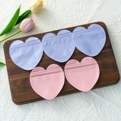 50 stücke 10x10cm herzförmige Plastiktüte für DIY Süßigkeiten Ohrringe Armband Geschenke Haarnadel Lagerung Schmuck Verpackung Beutel liefert