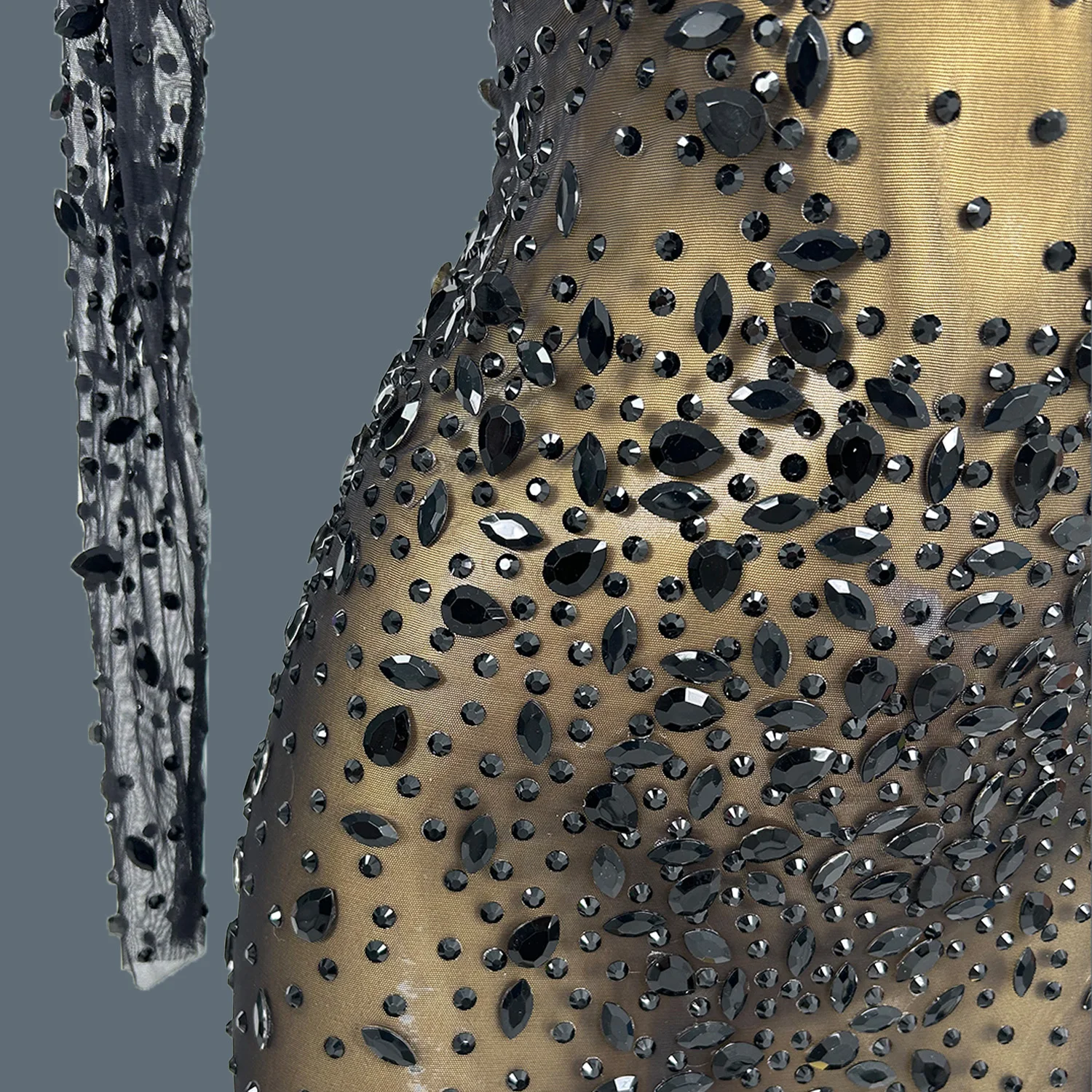 

Luxurious Sparkly Rhinestones Birthday Celebrate Party Evening Dress for Women Sexy Mesh Show Stage Gown Photo Shoot Wear Zhima