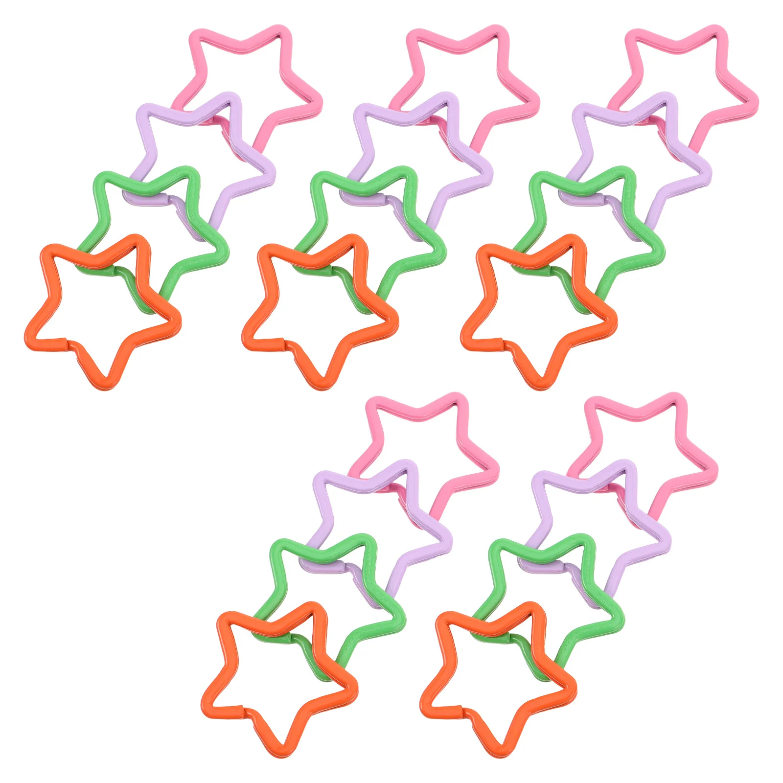 

20pcs Kawaii Keychain Metal Key Ring Strong Durable Enamel Keychains Cute Star Shape For Girls Diy Accessories Purse Charm