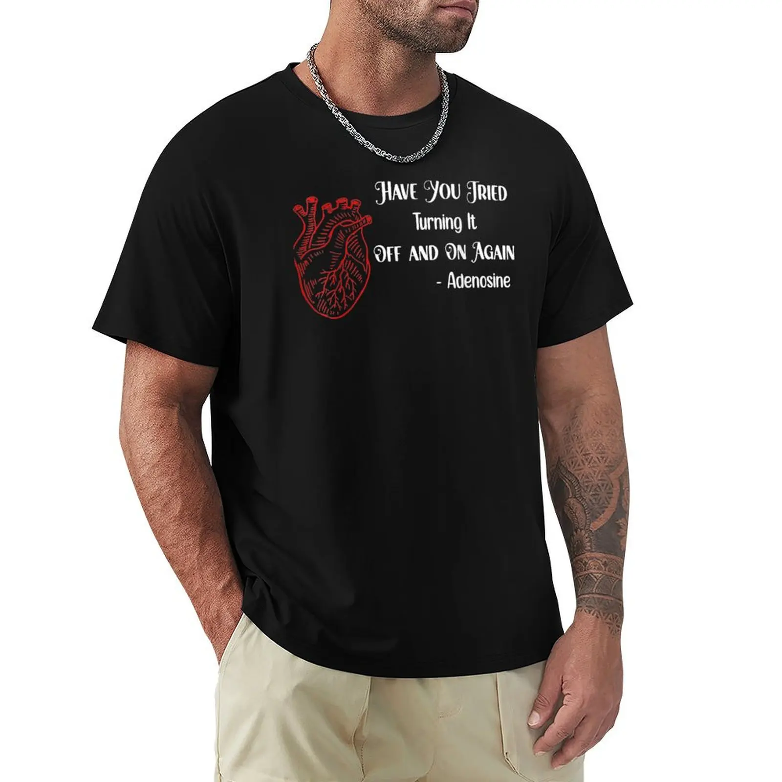 Have You Tried Turning It Off & On Again Heart Adenosines T-Shirt Holiday Party Tee Shirt