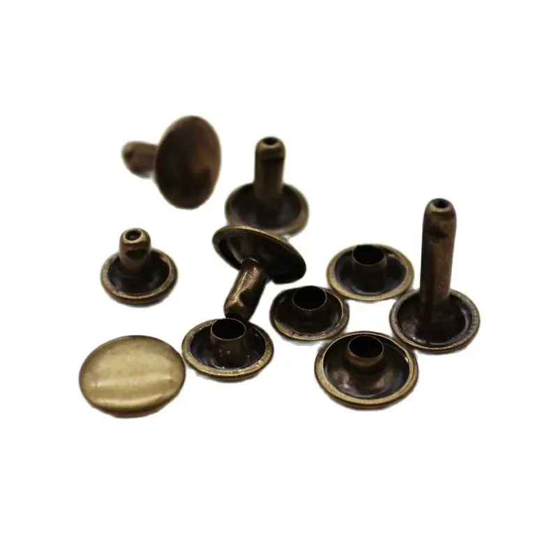 Metal Double Cap Rivets Stud Round Nail Rivet For Leathercraft Accessories Repair Shoes Bag Belt Clothing Garment Decoration