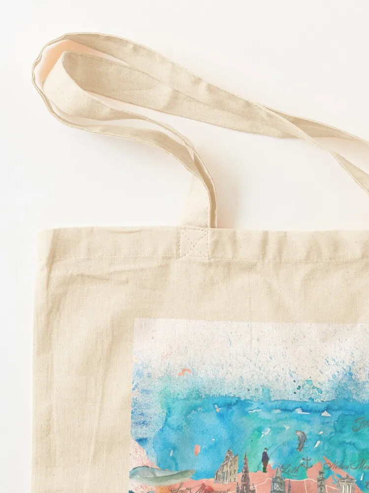Edinburgh Scotland Travel Poster Favorite Map Tote Bag Canvas bags woman 2025 ecological bags shopping trolley bag
