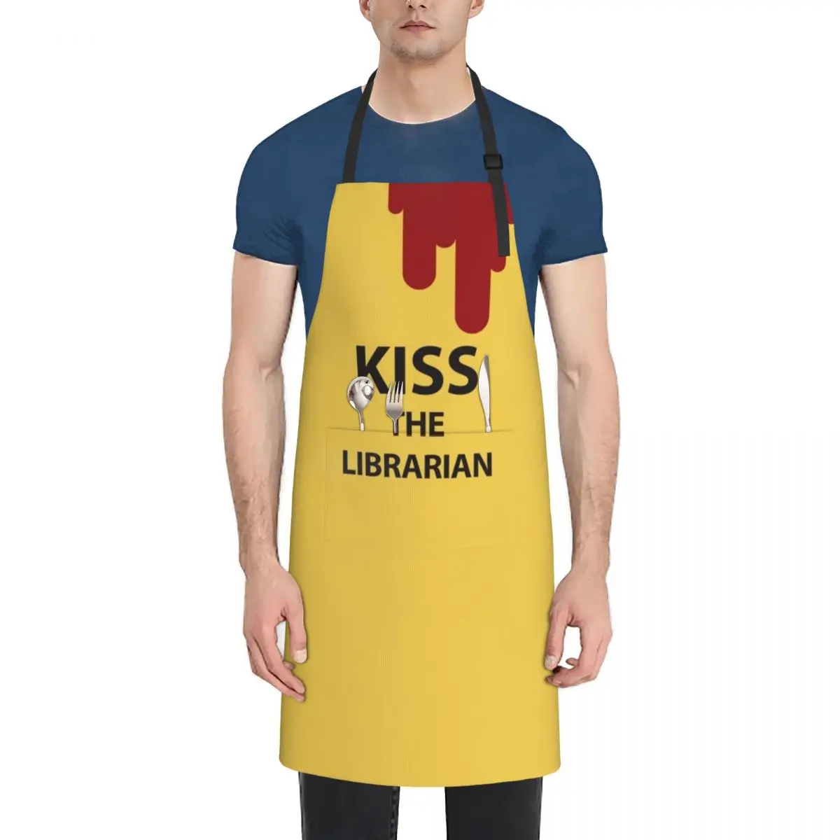 

Kiss the Librarian Mug Apron man chef uniform carpenter Apron