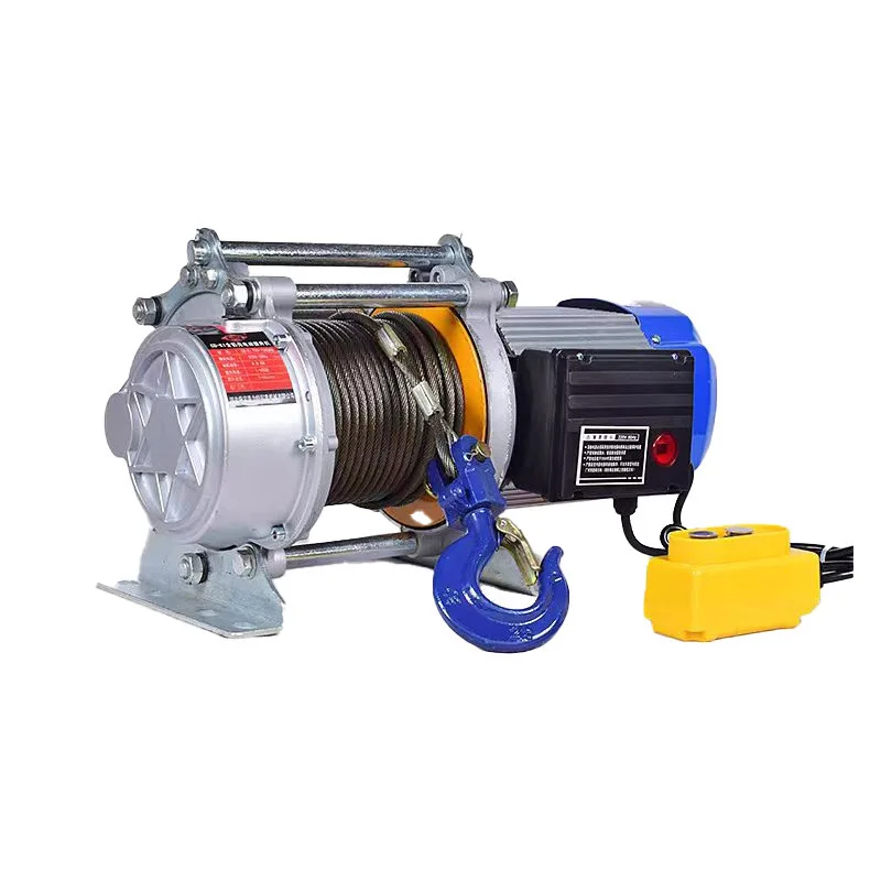 خفيفة الوزن رافعة كهربائية سلك كابل ونش حالة جديدة غلاف من الألومنيوم رفع ونش البناء المعدني حبال نوع سلك حبل