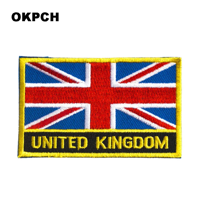 United Kingdom Flag Embroidery Patches Iron on Saw on Transfer patches Sewing Applications for Clothes in Home&Garden