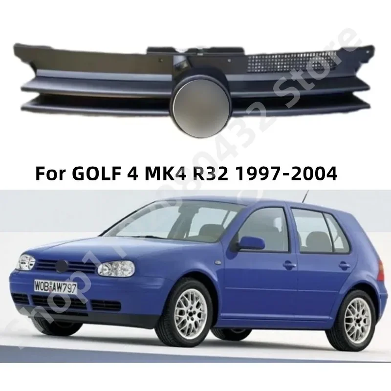 Black Car Grill Front Hood Grille For GOLF 4 MK4 R32 1997-2004 1J0853655G Racing Grills