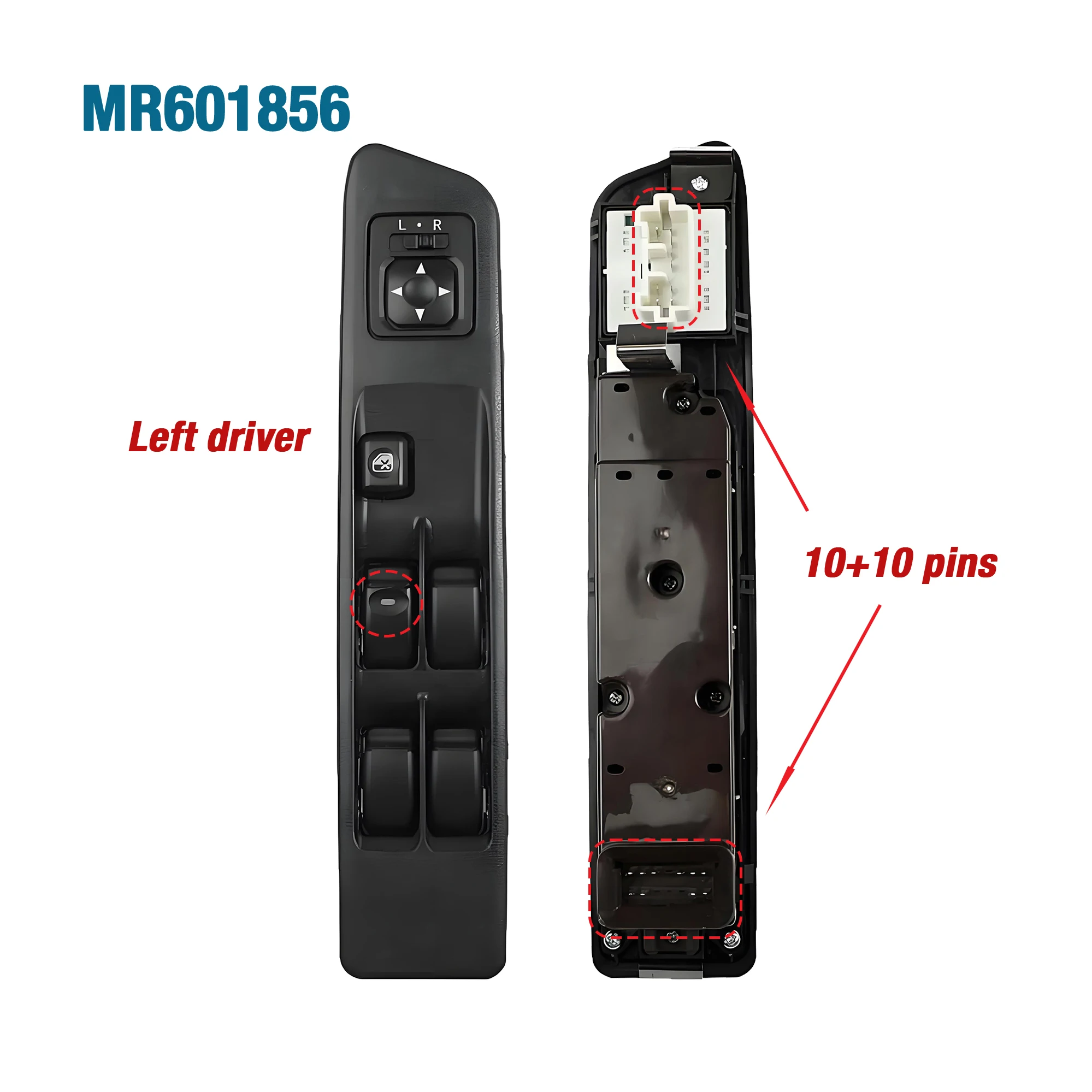 MR601856 For Mitsubishi Pajero Pinin Montero H77 1998-2005,Front Left Side Master Power Window Lifter Control Switch Panel