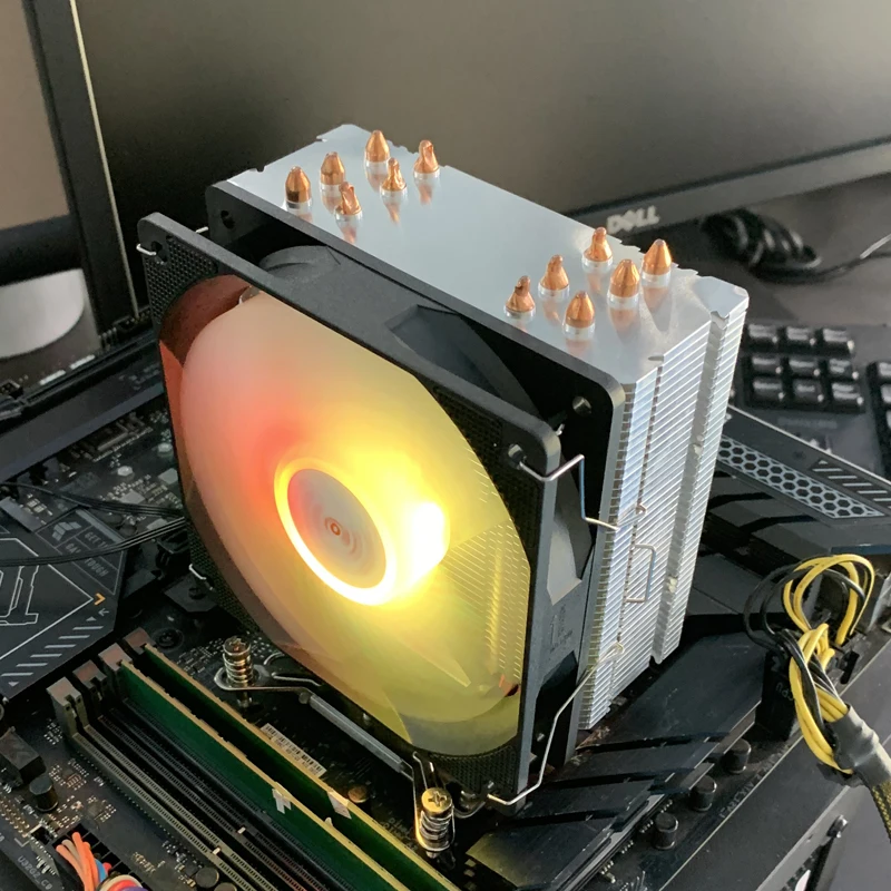 CPUエアクーラー 6ヒートパイプ PCプロセッサー ARGBファン Intel LGA 1150 1151 1156 1366 1200 1700 2011 AM5 AM4対応 冷却ファン