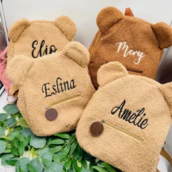 Zaino personalizzato in peluche con ricamo personalizzato fai-da-te personalizzato zaino con nome personalizzato leggero e di grande capacità