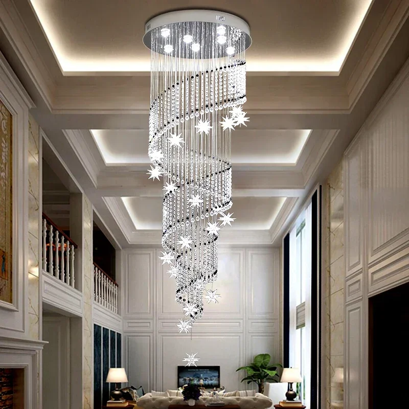 

Modern Crystal Chandelier Moon and Star Spiral Shape Design chandeliers For Lobby Stair lighting lamps