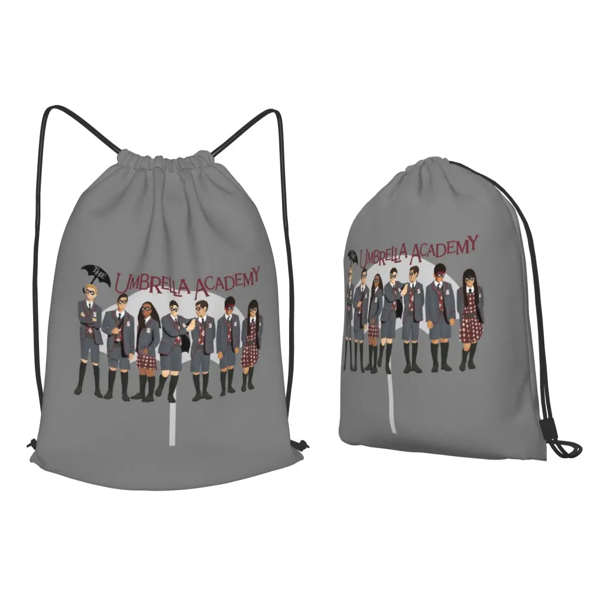 The Umbrella Academy Group Backpacks Portable Drawstring Bundle Pocket Sports Bag Book Bags for Travel School