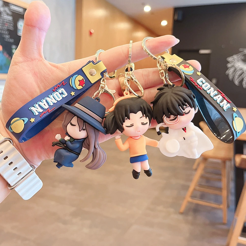 LLavero de figura de Detective Conan de Anime, muñeca Kudo Shinichi, mochila, colgante, joyería bonita para niños, juguetes, regalo de cumpleaños, venta al por mayor