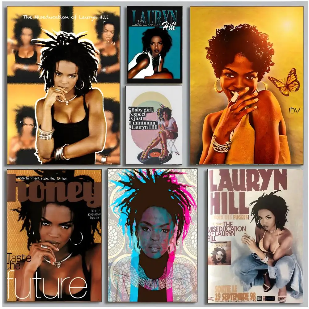 Soulful Musician L-Lauryn Noelle Hill Poster Modern Wall Art Bedroom Living Room Print Unframed