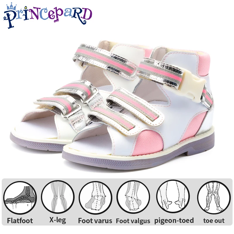 Sandali ortopedici per bambini e bambini piccoli, scarpe correttive Princeard con supporto per la caviglia, impedisce la punta dei ragazzi e le