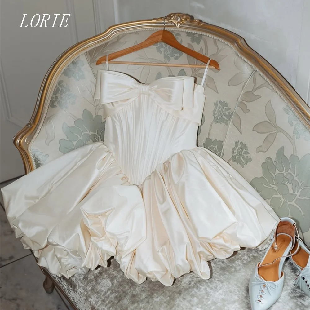 LORIE Luxury Bow A Line Wedding Dress Spaghetti Strap Bridal Dresses Woodland Style Corset Wedding Gown Customized 2026
