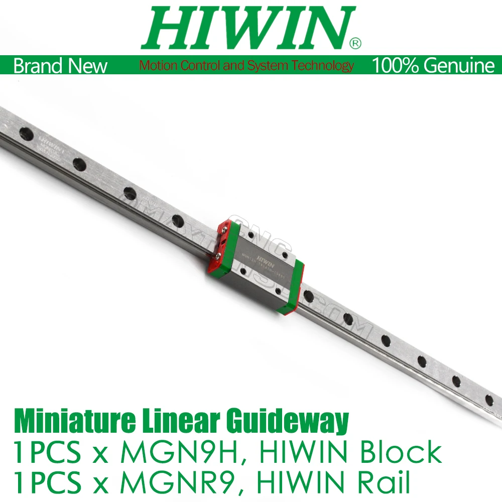 

Genuine HIWIN MGN9 Alloy Steel Linear Rail 100 150 200 250 300 350 400 450 500mm MGNR9 Linear Guide MGN9H Block Carriage CNC NEW