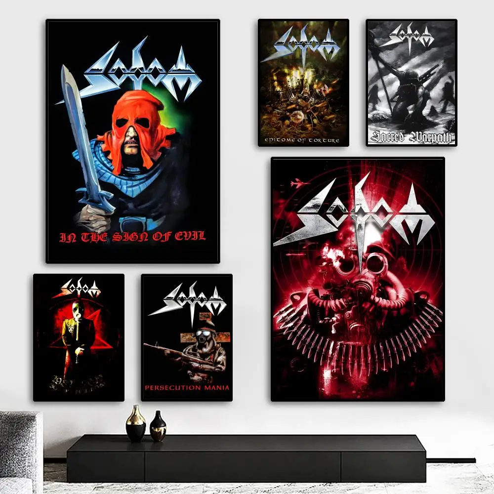 

Sodoms Germany Thrash Metal Band Painting Calligraphy Canvas Poster: Crease Free Waterproof Durable All Space Wall Decor