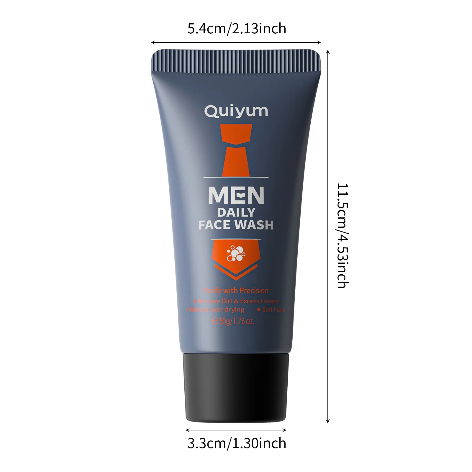 QUIYUM Men Amino Acid Face Wash 50g, Gentle Deep Cleansing Oil Control Facial Cleanser for Acne Prone Skin, Non-greasy Hydrating