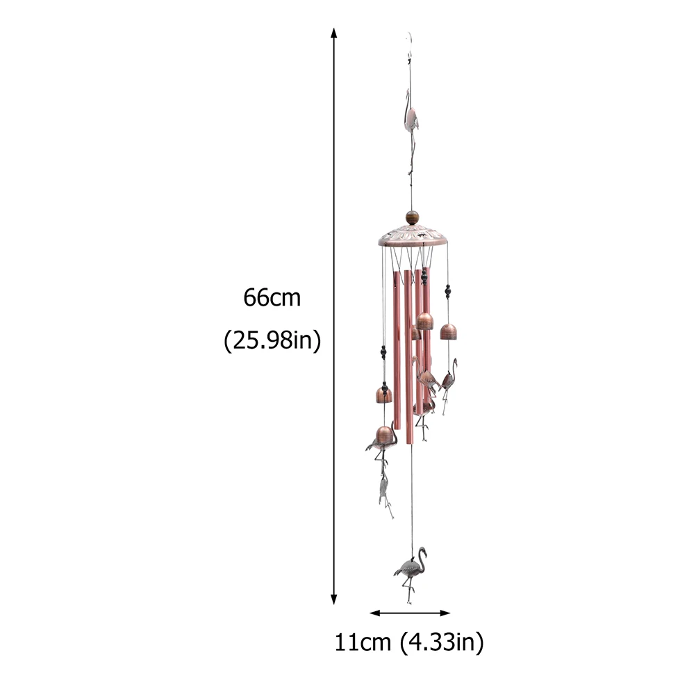 

Creative Flamingo Chimes Brass Decorative Bell Pendant Durable Metal Windchime Balcony Garden Ornament Gift For Women Copper