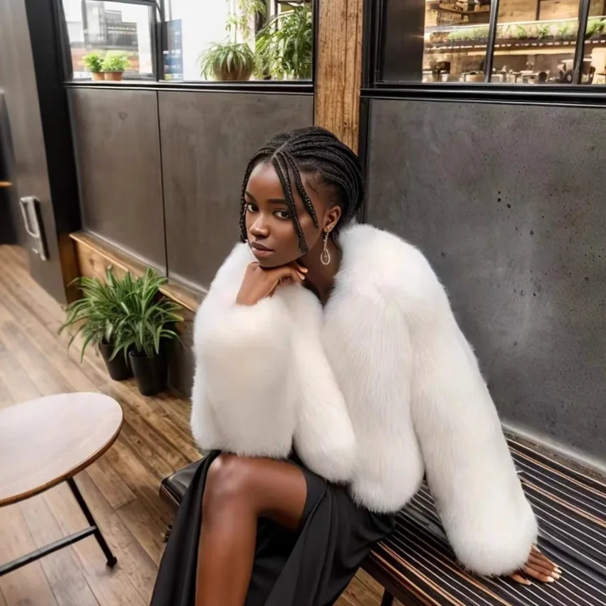 Meilleure vente femmes hiver manteau de fourrure écologique col rond point ouvert veste de fourrure artificielle pour femme minimaliste décontracté dame manteau de fourrure