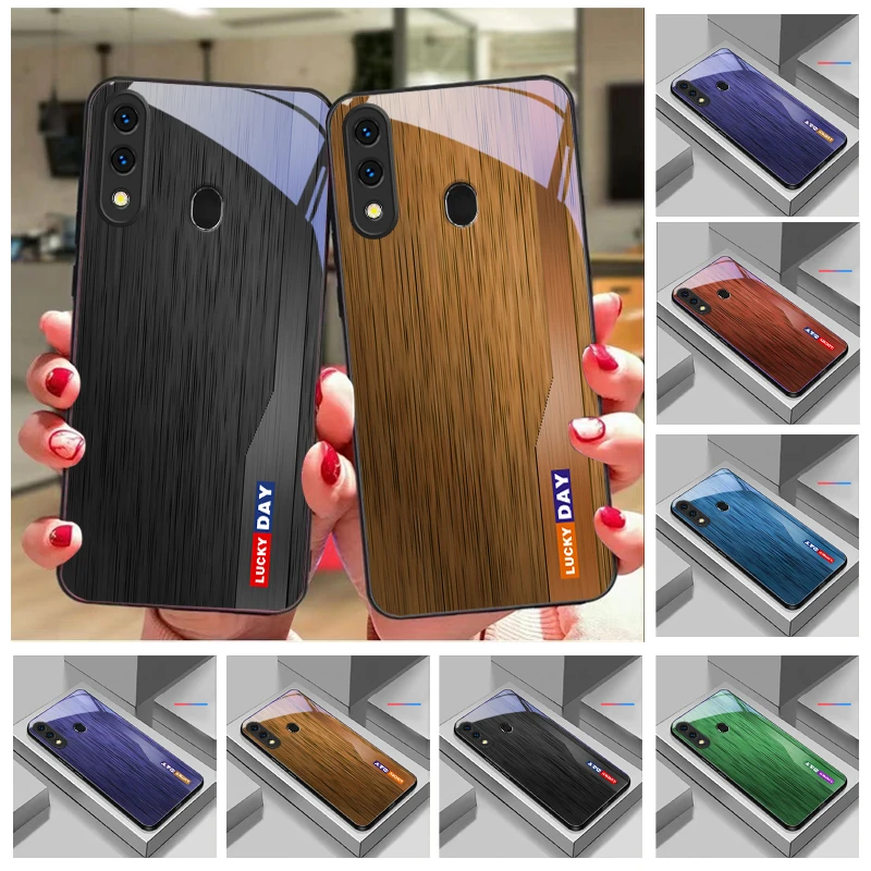 Deep blue trendy texture For Samsung Galaxy A50 A52 A52s A53 A54 A55 A56 A51 A80 A70 A71 A35 A34 A30 A26 A25 22 Glass Phone Case