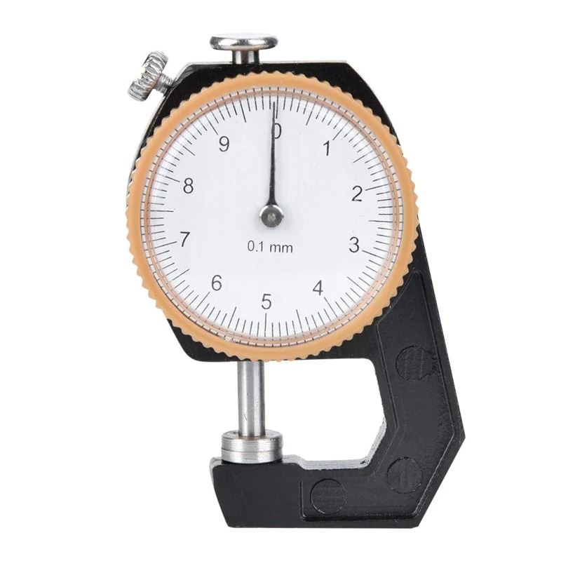 Upgraded 0~10mm Thickness Gauge, Flat for Head Thickness Tester Dial for Leather Cloth Measuring Accuracy 0.1mm Stainles