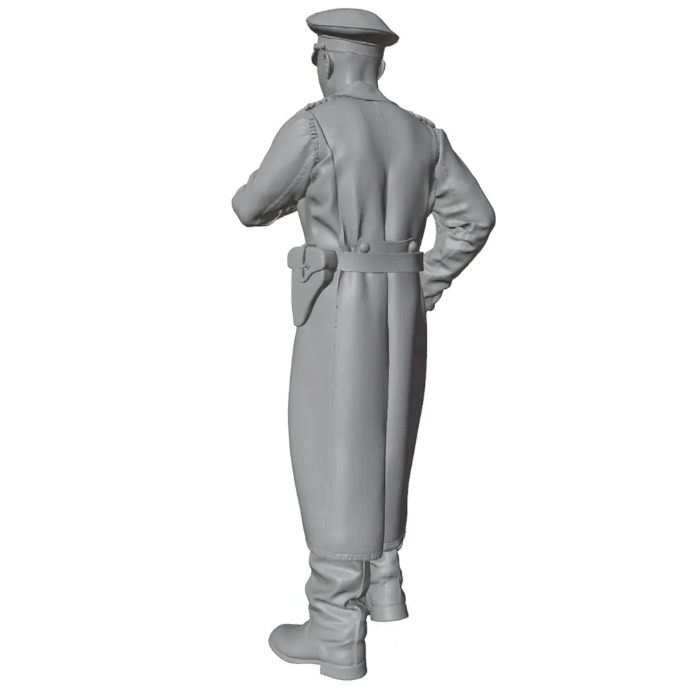 1/24/18 Soldier Resin Model Set - Officer Holding a Cigar - 3D Printed Grey Model Statue, High-Precision Resin Model, Uncolored