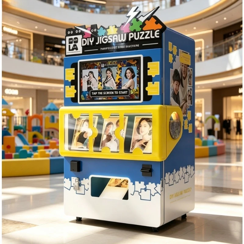 Customized New Arrival Smart Touch Screen Automatic DIY Photo Jigsaw Puzzle Vending Machine for Retail Amusement Park Event