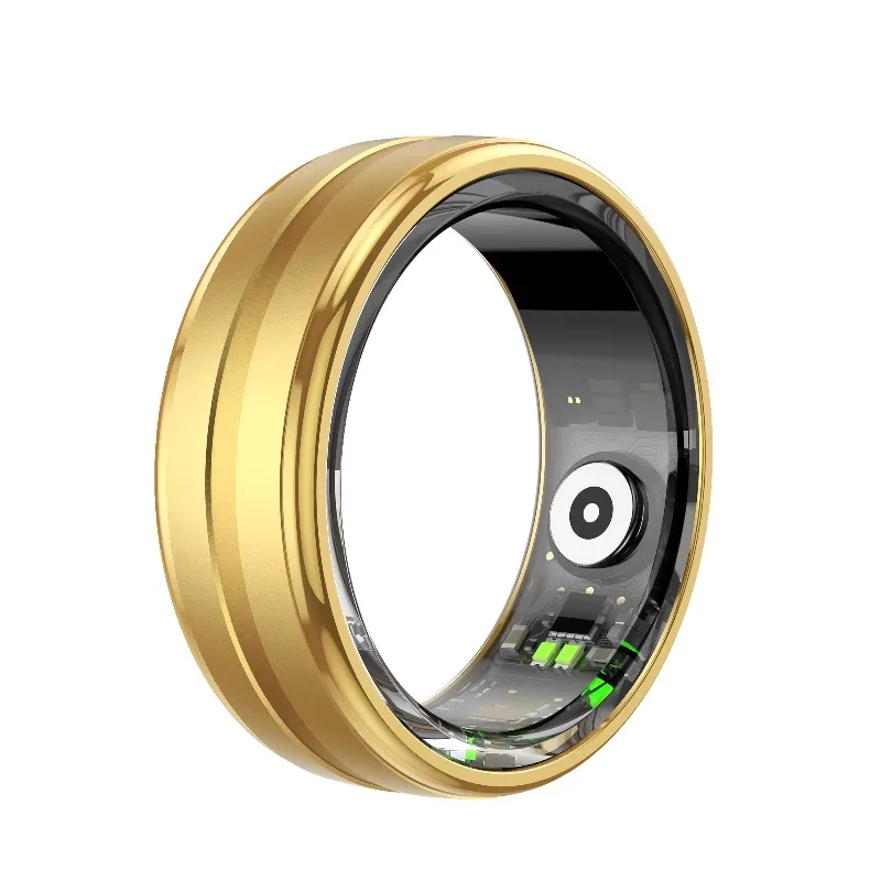 

R06 Smart Ring 5ATM Black Gold Ring Heart Rate Blood Oxygen Pressure Sleep Health Monitor Step Distance Sport Fitness Tracker