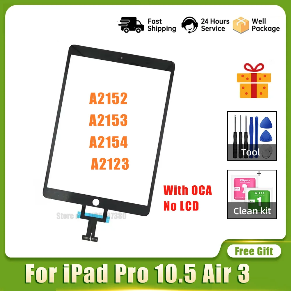 

Сенсорный стеклянный дигитайзер для iPad Pro 10.5 Air 3 A2152 A2153 A2154 A2123, сенсорный экран в сборе с клейкой основой