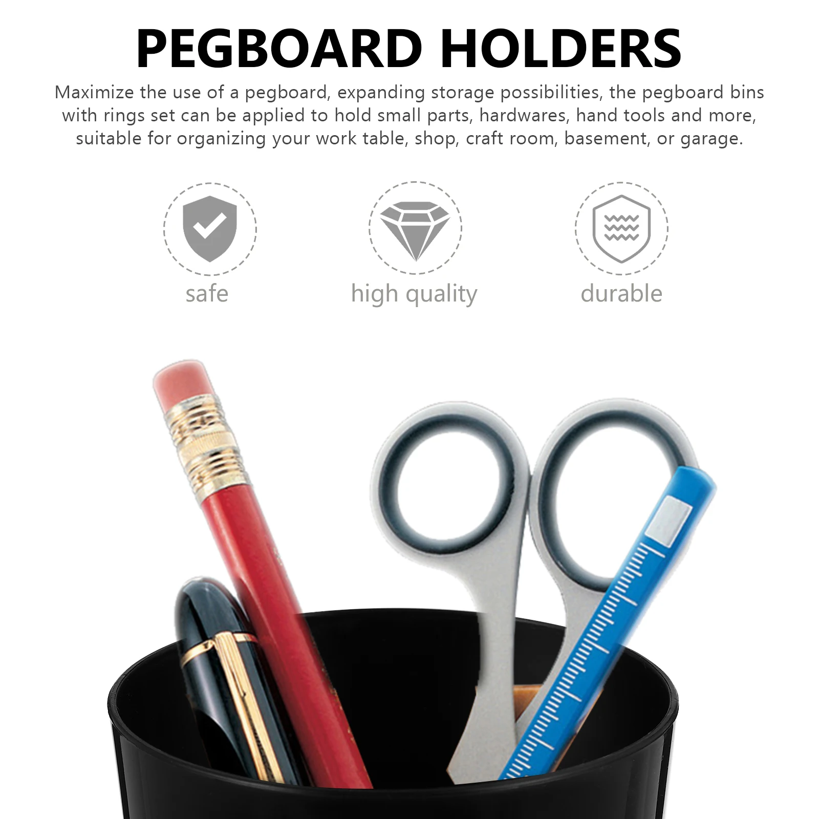 

1 Set Pegboard Cups Hooks Hardware Storage Holders Abs Plastic All Standard Pegboards Pegboard Organizers