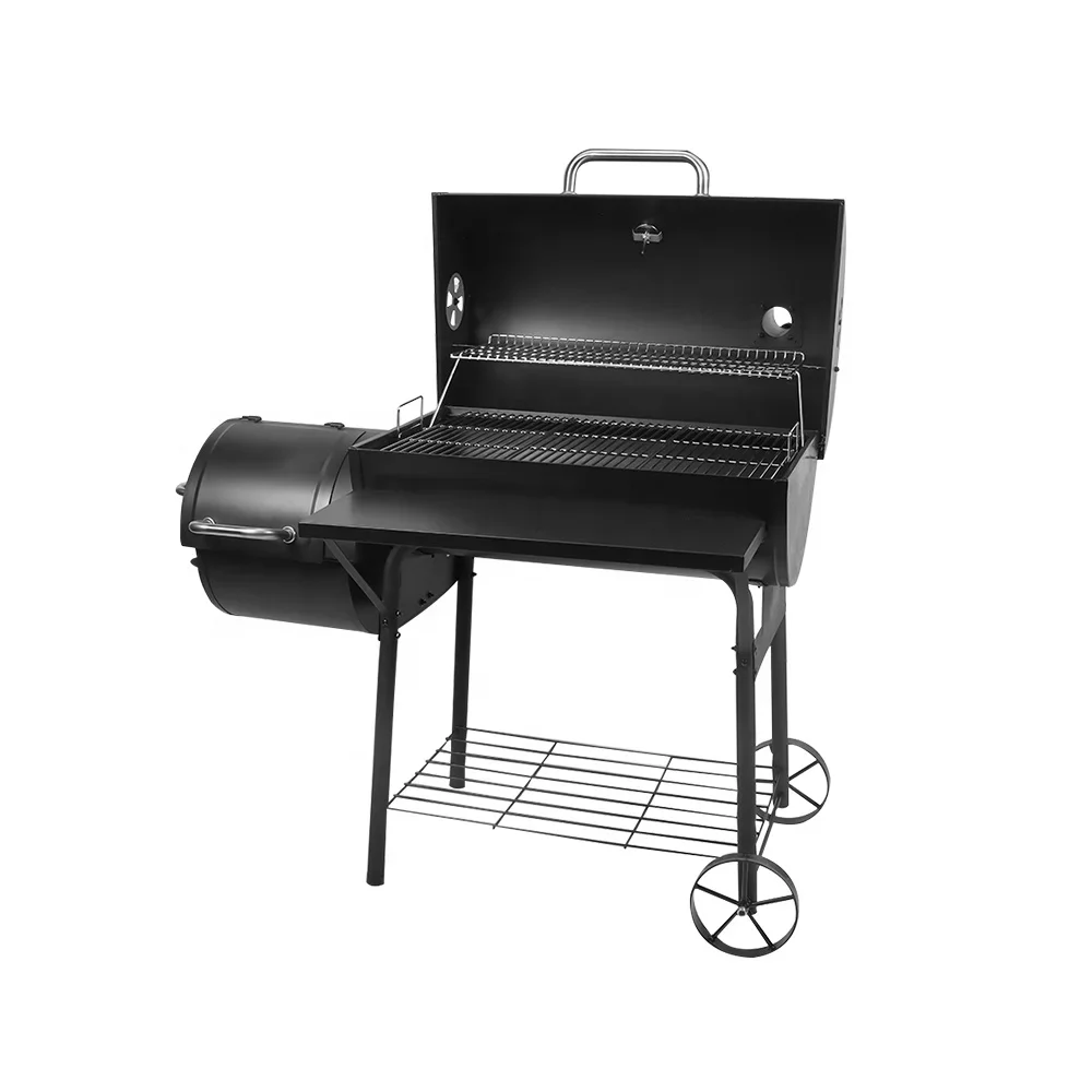 Barrel Bbq Charcoal Grill Barbeque Barbecue Offset Smoker Grill With Chimney