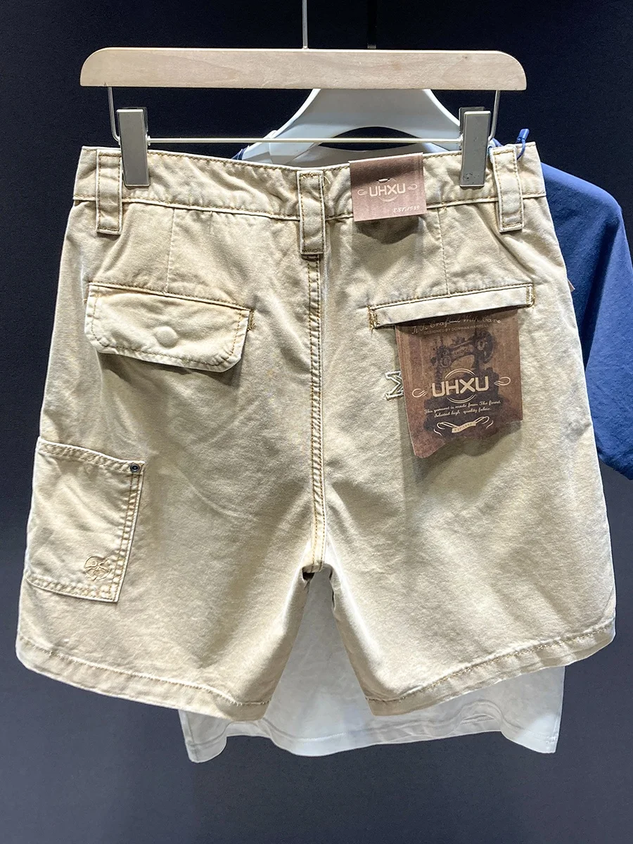 

Мужские летние тонкие хлопковые рабочие шорты American Sle, свободные прямые повседневные брюки длиной до колена, модные и стильные