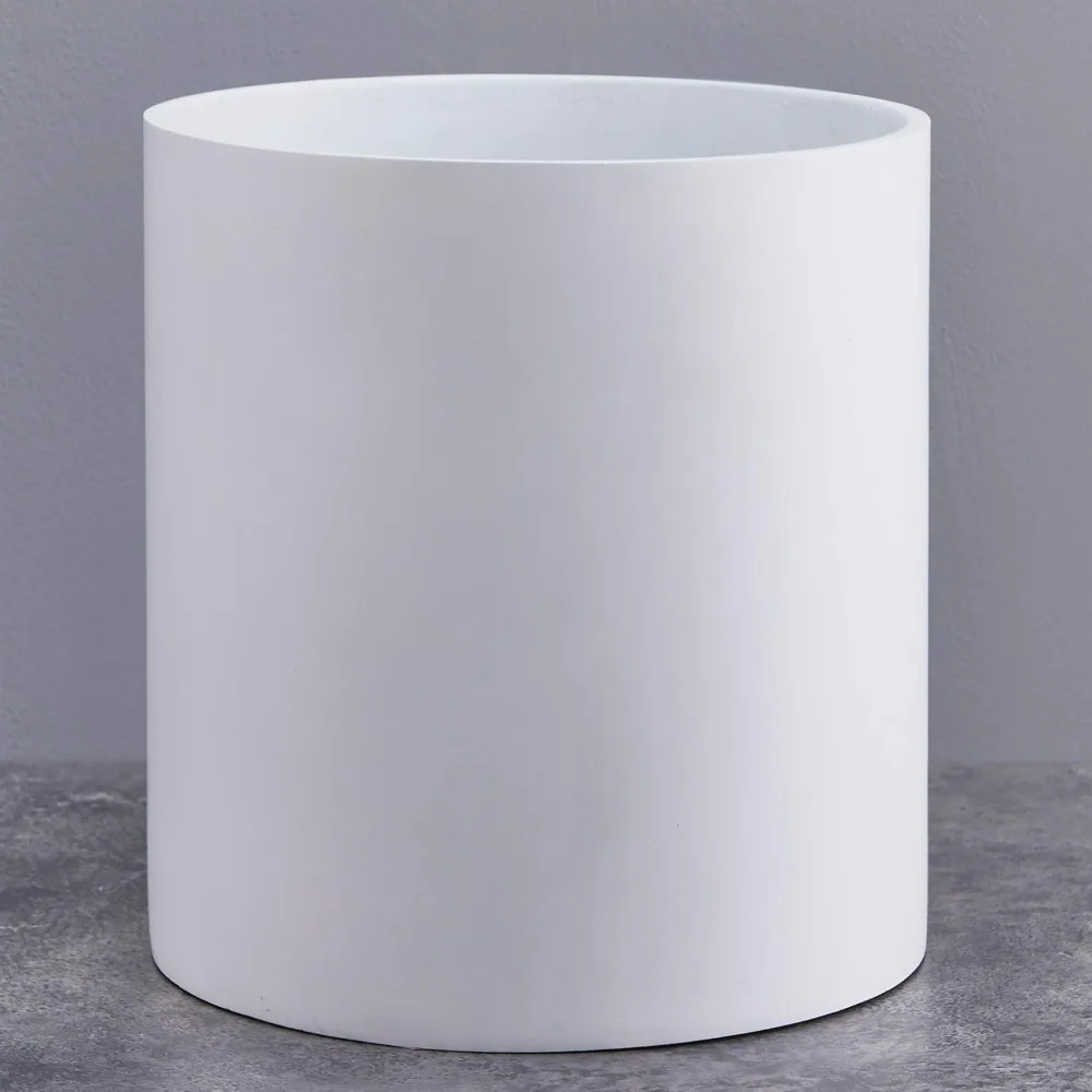 

Plant Pot 12 inch - Perfectly Fits Mid-Century Modern Plant Stand - Drainage Plug and Drainage Mesh Screen - Matte White